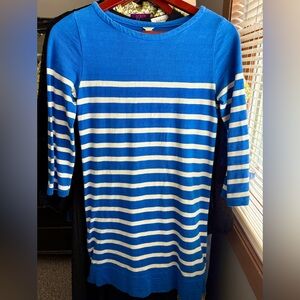 J. Crew Blue and White Striped Knit Dress